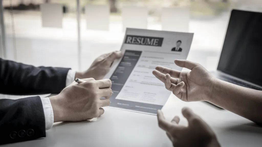 HR manager conducting interview process with customer service agents