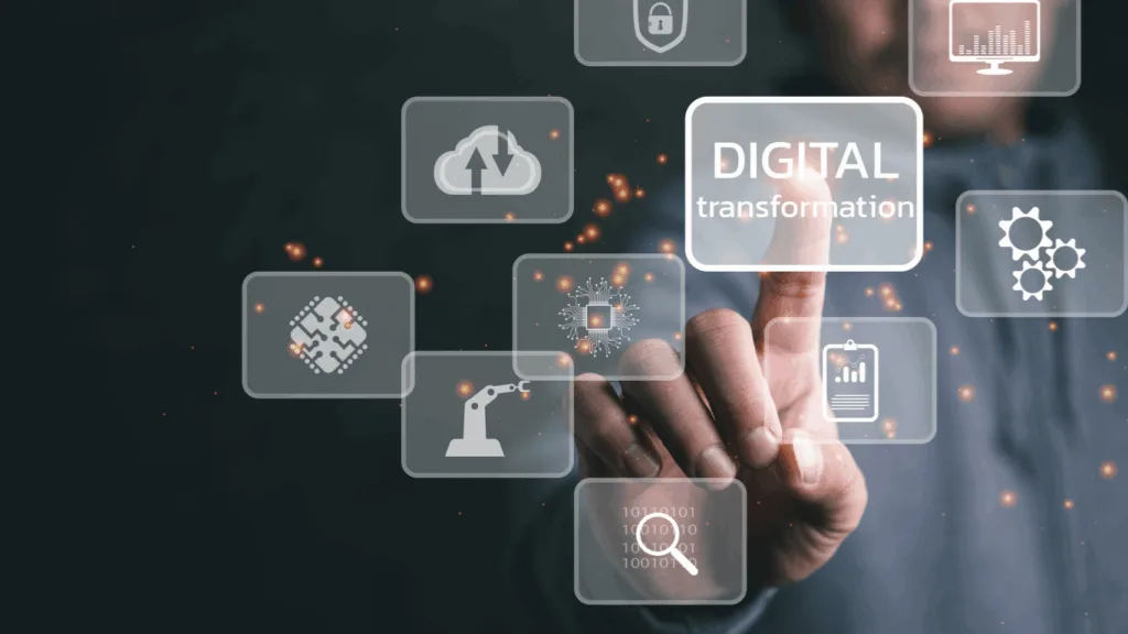 Illustration of digital transformation journey that is starting now