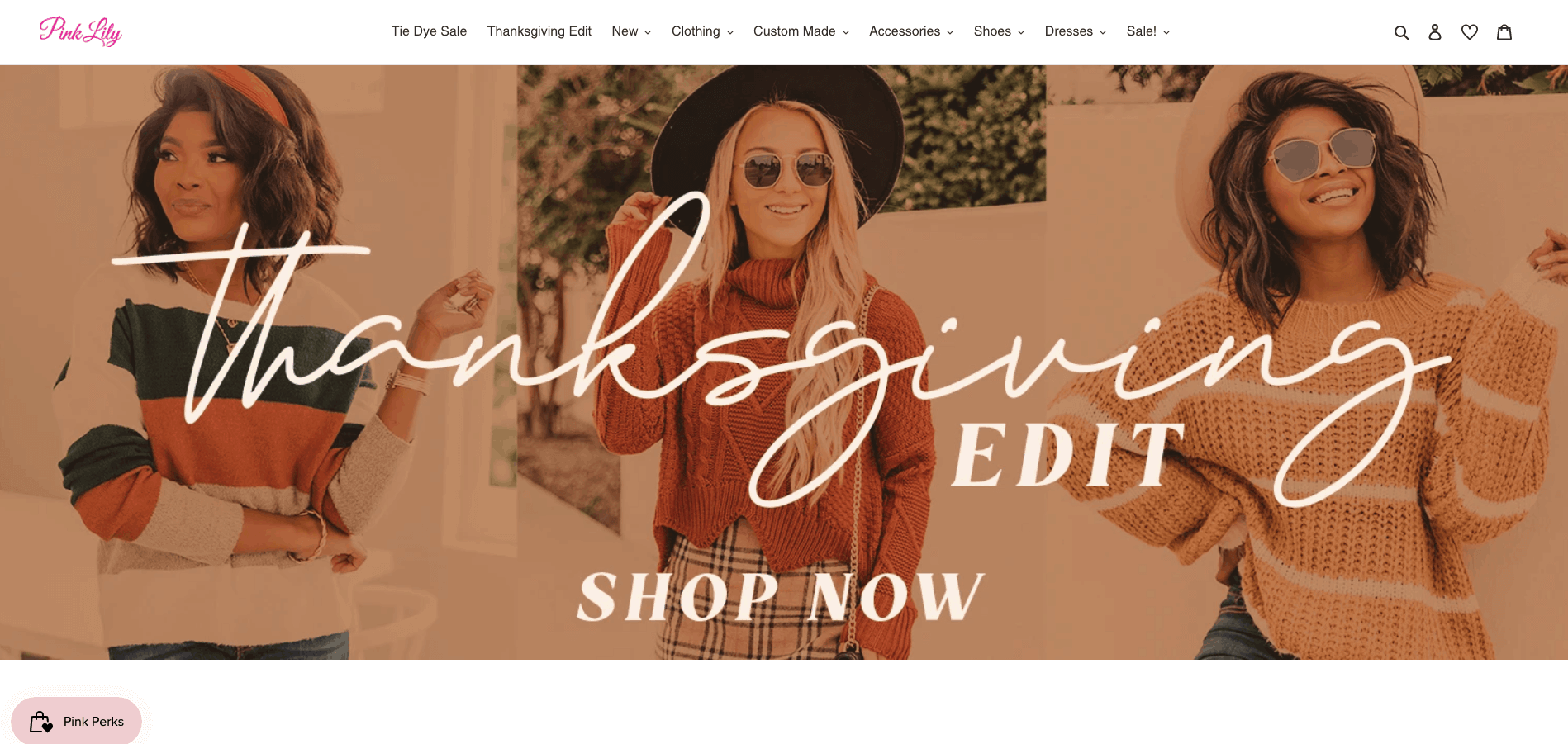 pinklily website screenshot