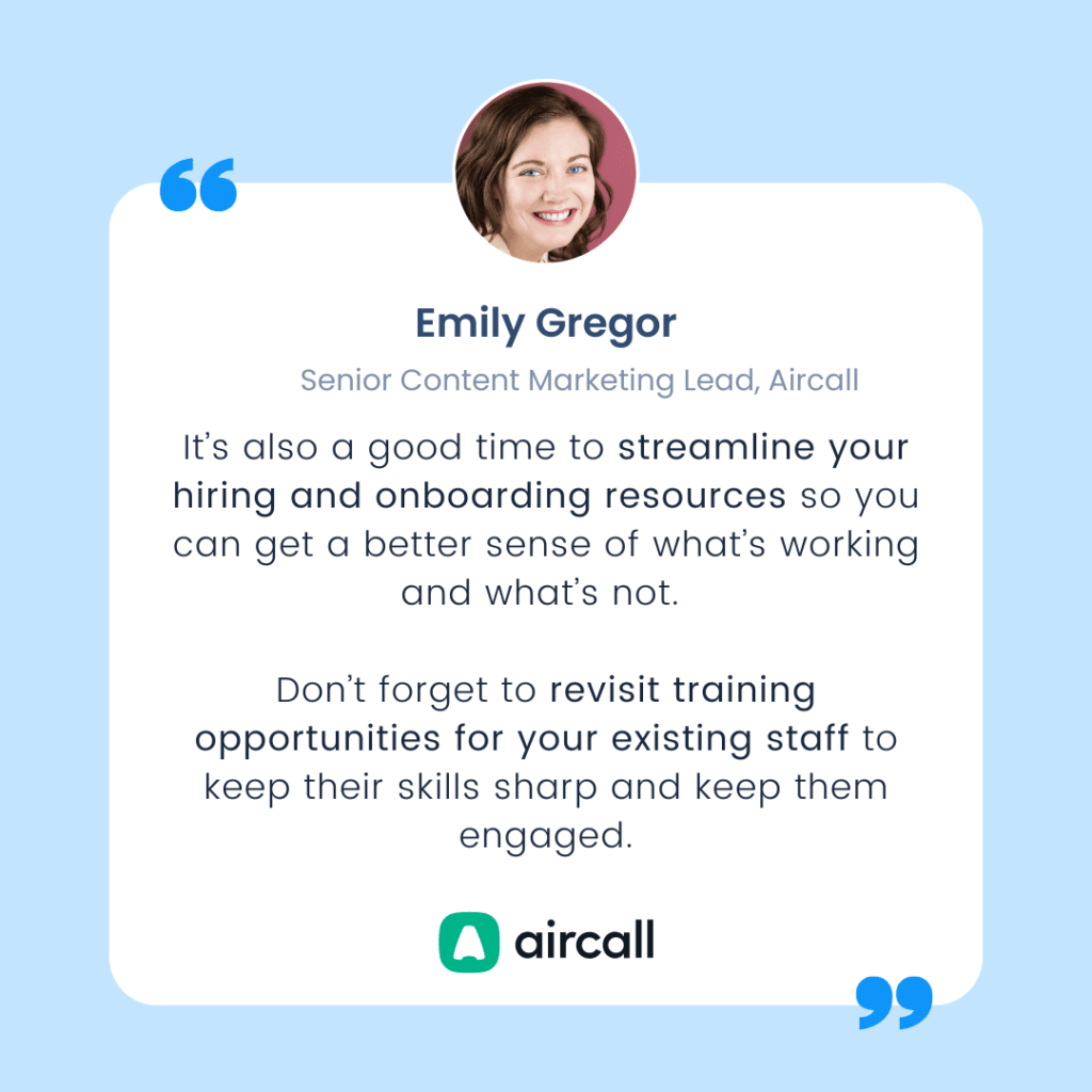 Quote from Emily Gregor from Aircall