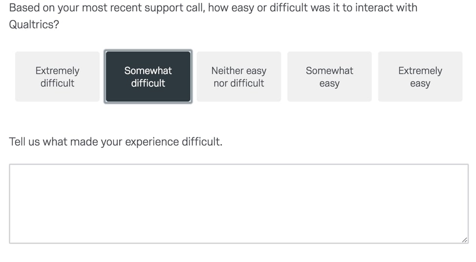 Customer Effort Score question