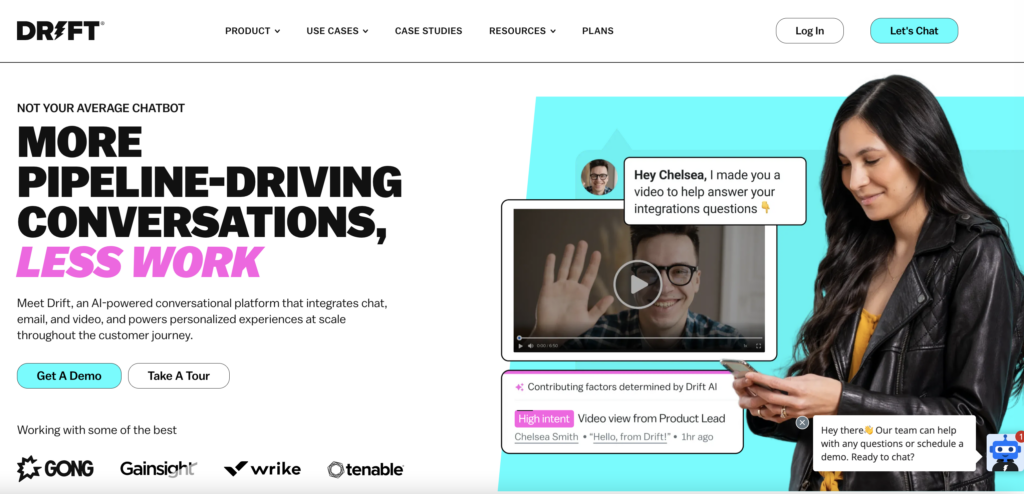 Drift blends chat, email, and video to help businesses personalize at scale.