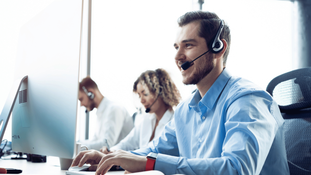 Customer support agents using their multi channel support platform to fuel customer interactions