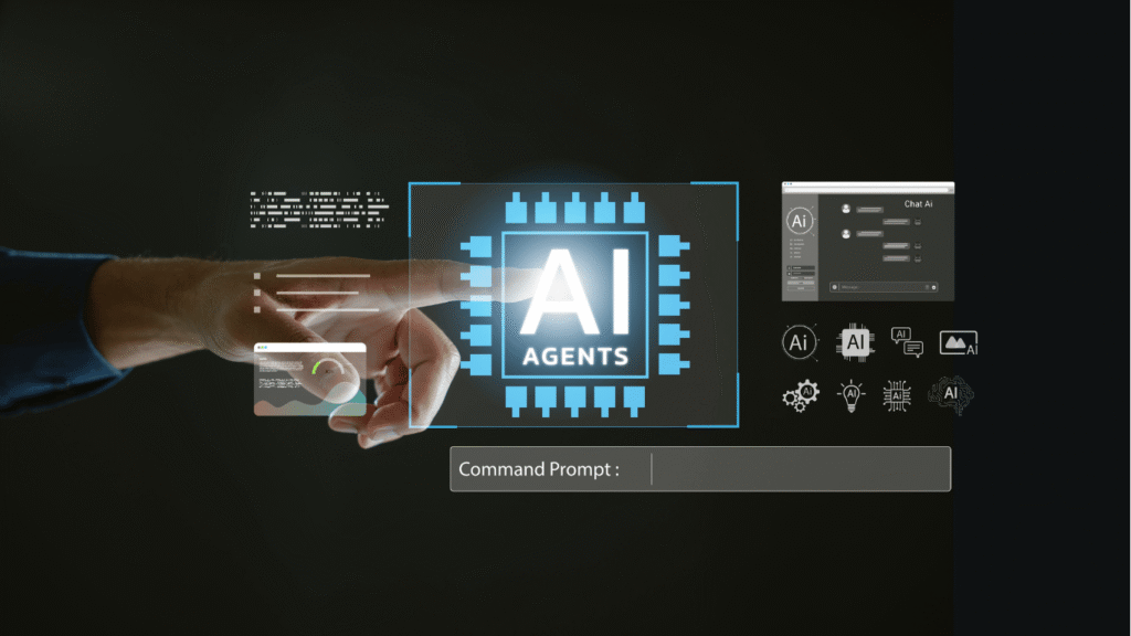 Illustration showing ai agents being used for customer service