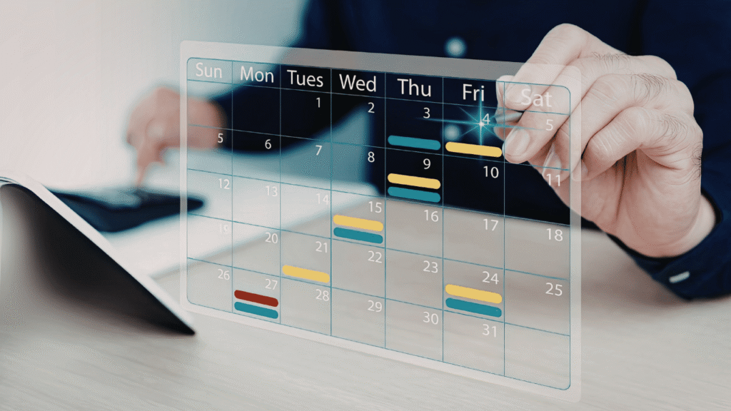 Sample schedule of first 30 days of a new team member