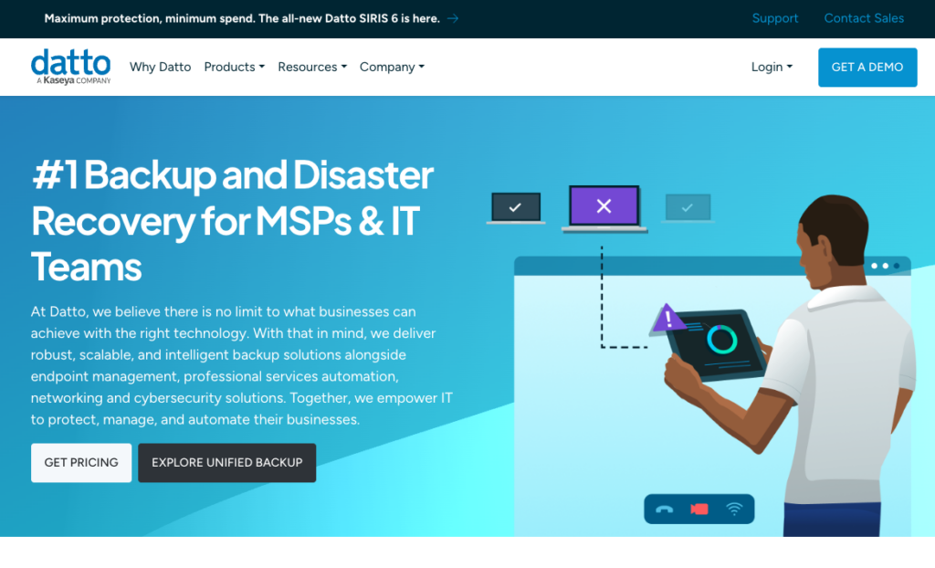 Screenshot of PSA and RMM Tool Datto